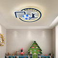 Contemporary Nordic Football Iron Acrylic Round LED Flush Mount Ceiling Light For Living Room