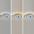 Contemporary Nordic Football Iron Acrylic Round LED Flush Mount Ceiling Light For Living Room