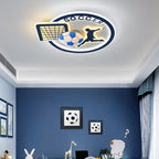 Contemporary Nordic Football Iron Acrylic Round LED Flush Mount Ceiling Light For Living Room