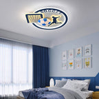 Contemporary Nordic Football Iron Acrylic Round LED Flush Mount Ceiling Light For Living Room