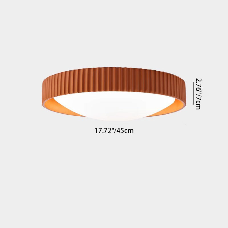 Contemporary Scandinavian Macaron Resin Acrylic Geometric Circle LED Flush Mount Ceiling Light for Bedroom