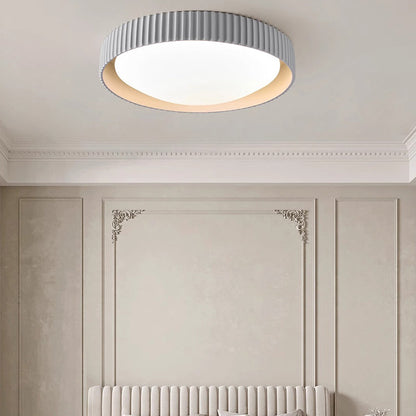 Contemporary Scandinavian Macaron Resin Acrylic Geometric Circle LED Flush Mount Ceiling Light for Bedroom