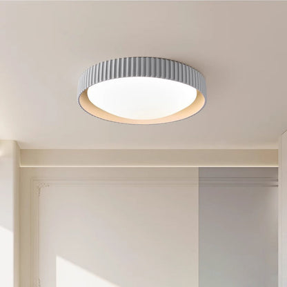 Contemporary Scandinavian Macaron Resin Acrylic Geometric Circle LED Flush Mount Ceiling Light for Bedroom