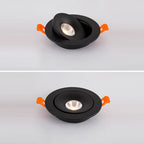 Modern Minimalist Aluminum Round Adjustable LED Recessed Spotlight Flush Mount Ceiling Light For Bedroom
