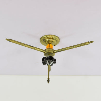Traditional Tiffany Stained Glass Dragonfly Pattern Iron 5-Light Semi-Flush Mount Ceiling Light For Living Room