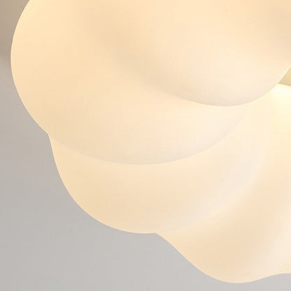 Contemporary Scandinavian Iron PE Cloud Shade LED Flush Mount Ceiling Light For Bedroom