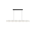 Modern Luxury Aluminum Resin Long Wave Strip LED Island Light Pendant Light For Dining Room