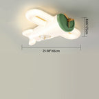 Contemporary Creative Cartoon Airplane PE Iron LED Flush Mount Ceiling Light For Living Room