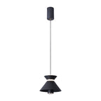 Contemporary Nordic Iron Aluminum Geometric Semi-Conical LED Liftable Pendant Light For Bedroom
