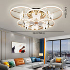 Modern Luxury Butterfly Acrylic Shade Hardware LED Semi-Flush Mount Ceiling Light For Bedroom