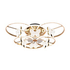 Modern Luxury Butterfly Acrylic Shade Hardware LED Semi-Flush Mount Ceiling Light For Bedroom