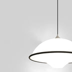 Contemporary Nordic Iron Glass Flying Saucer Shade LED Pendant Light For Bedroom