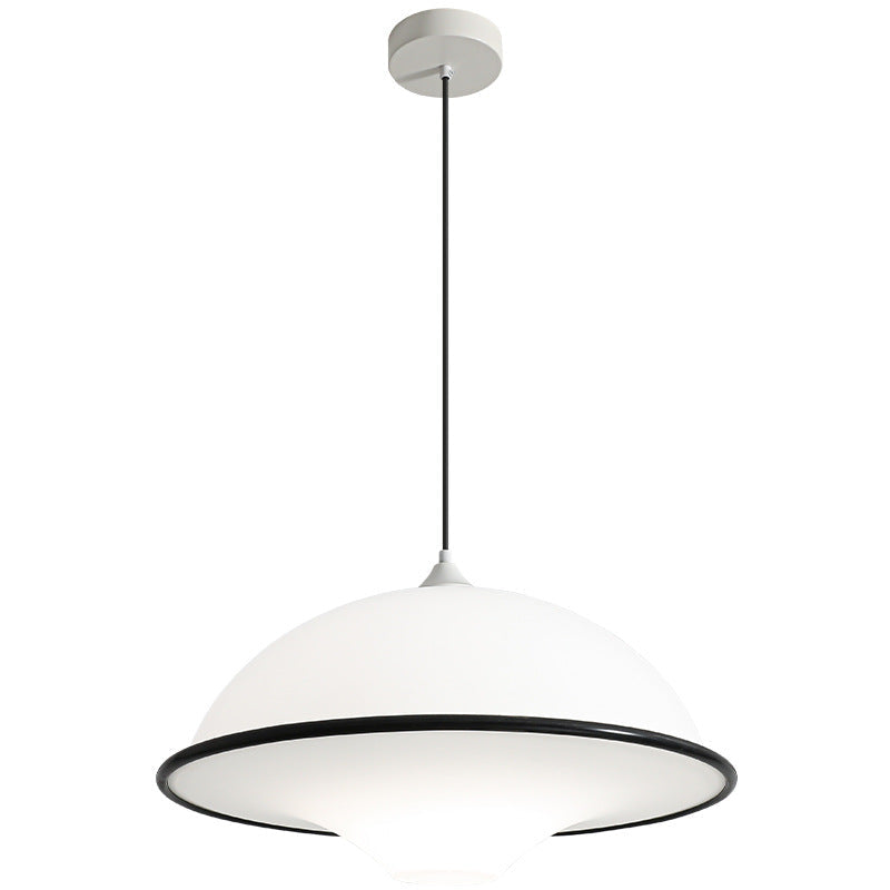 Contemporary Nordic Iron Glass Flying Saucer Shade LED Pendant Light For Bedroom