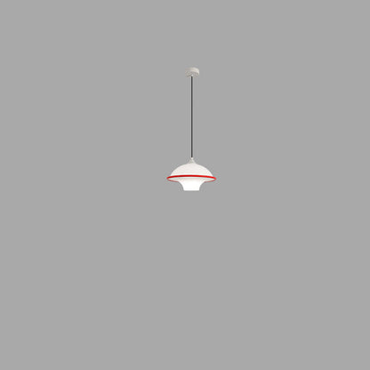 Contemporary Nordic Iron Glass Flying Saucer Shade LED Pendant Light For Bedroom
