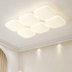 Modern Minimalist Iron PE Geometric Square LED Flush Mount Ceiling Light For Living Room