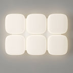 Modern Minimalist Iron PE Geometric Square LED Flush Mount Ceiling Light For Living Room