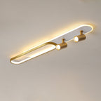 Contemporary Simplicity Iron Long Strip Acrylic Oval LED Spotlight Flush Mount Ceiling Light For Living Room