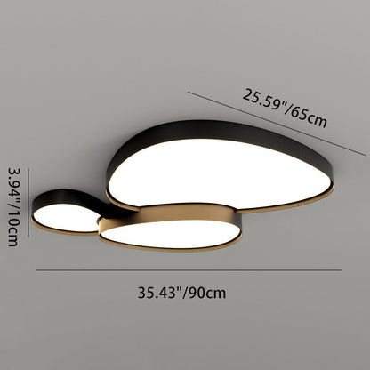 Contemporary Simplicity Cobblestone Acrylic Metal LED Flush Mount Ceiling Light for Living Room