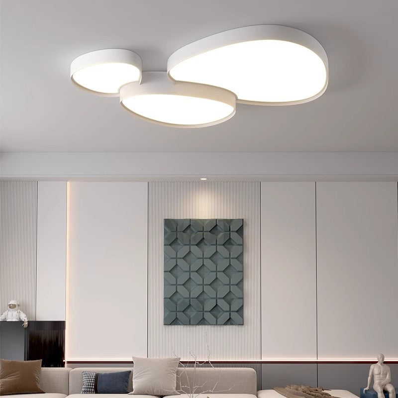 Contemporary Simplicity Cobblestone Acrylic Metal LED Flush Mount Ceiling Light for Living Room