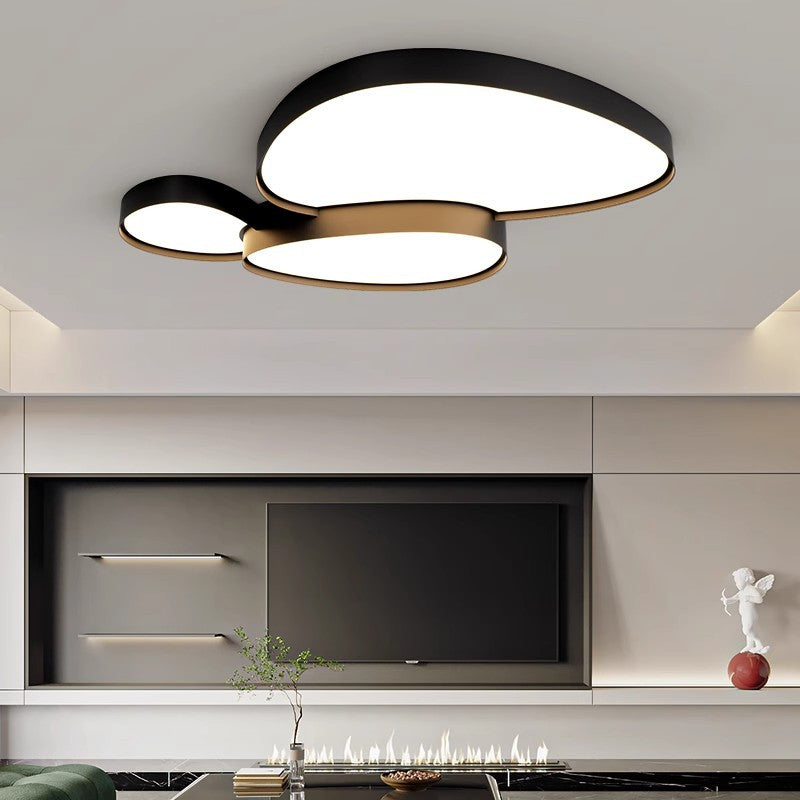 Contemporary Simplicity Cobblestone Acrylic Metal LED Flush Mount Ceiling Light for Living Room