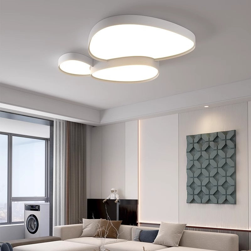 Contemporary Simplicity Cobblestone Acrylic Metal LED Flush Mount Ceiling Light for Living Room