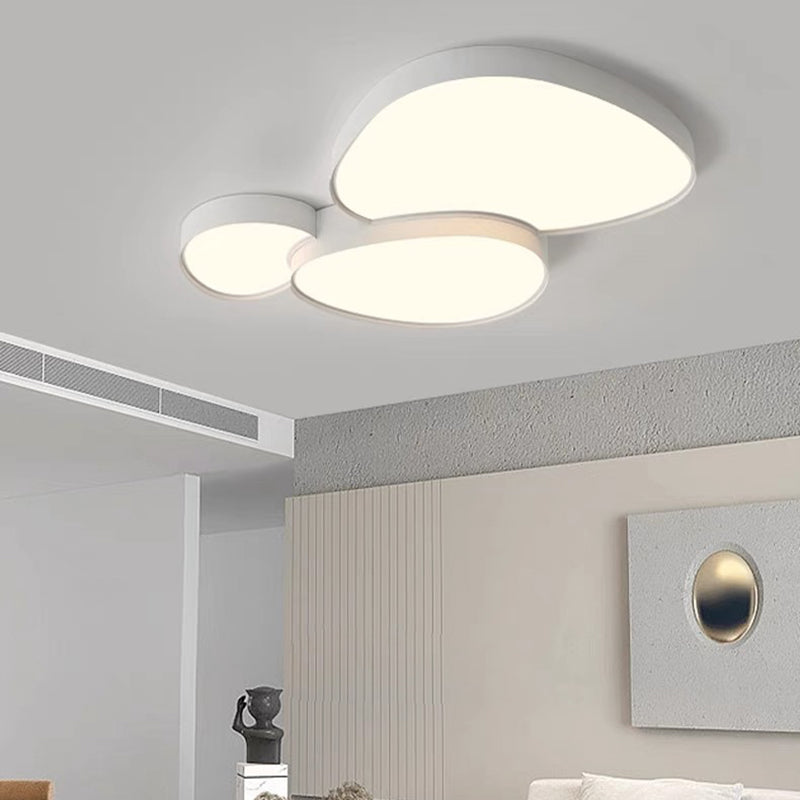 Contemporary Simplicity Cobblestone Acrylic Metal LED Flush Mount Ceiling Light for Living Room