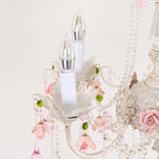Traditional French Rose Flower Crystal Metal Candelabra 5-light Chandelier for Living Room BulbSquare
