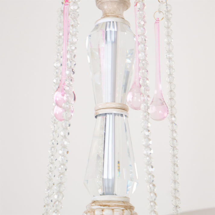 Traditional French Rose Flower Crystal Metal Candelabra 5-light Chandelier for Living Room