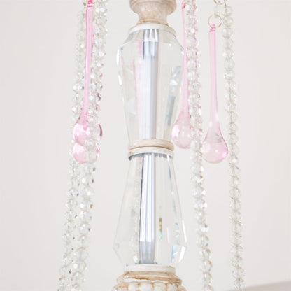Traditional French Rose Flower Crystal Metal Candelabra 5-light Chandelier for Living Room