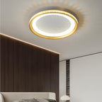 Modern Luxury Aluminum Crystal Starry Sky Acrylic Round LED Flush Mount Ceiling Light For Bedroom