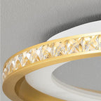 Modern Luxury Aluminum Crystal Starry Sky Acrylic Round LED Flush Mount Ceiling Light For Bedroom