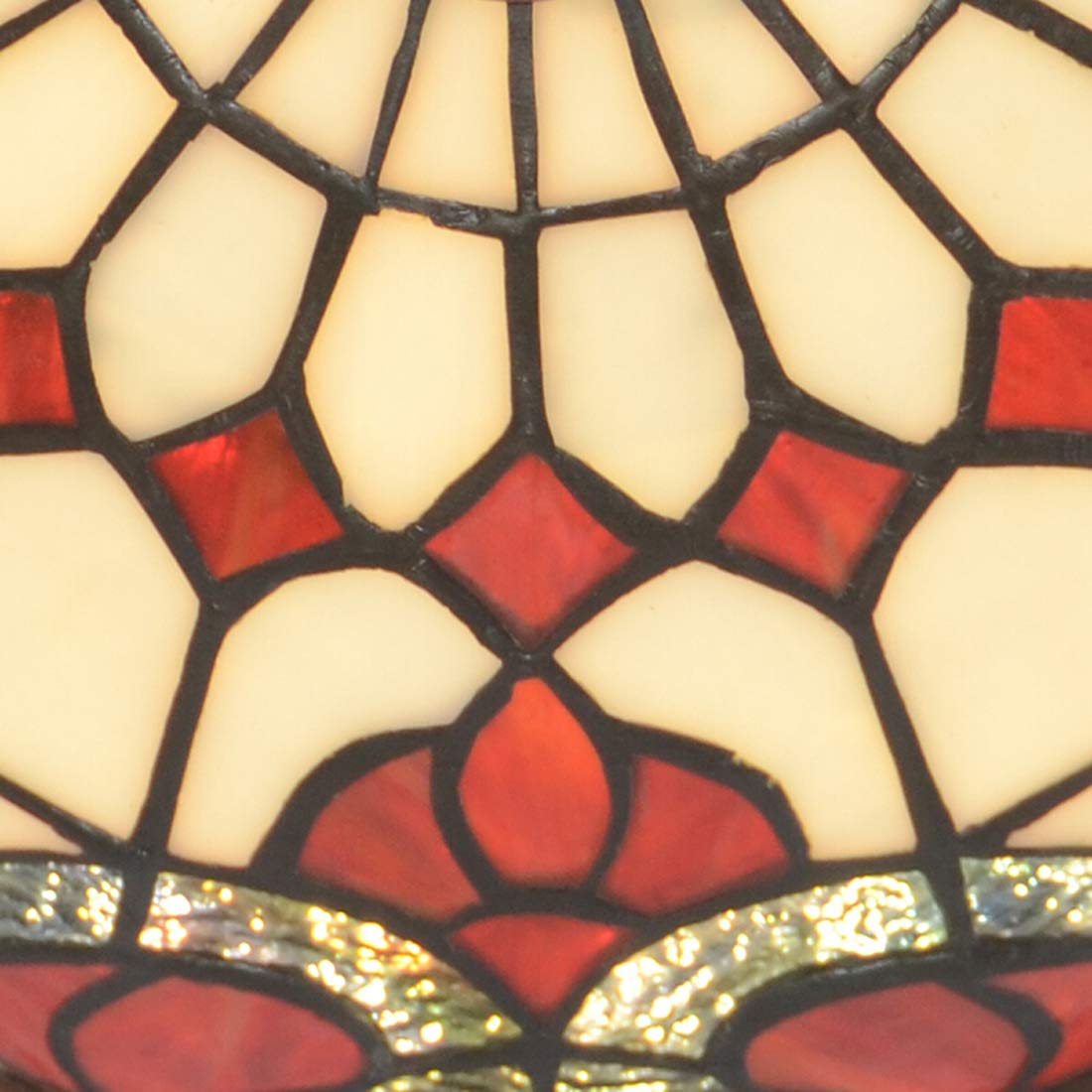 Traditional Tiffany Baroque Stained Glass Hardware Dome 3-Light Flush Mount Ceiling Light For Living Room