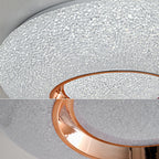 Contemporary Luxury Dazzling Crystal Sand Acrylic Geometric Ring LED Flush Mount Ceiling Light For Bedroom