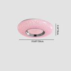 Contemporary Luxury Dazzling Crystal Sand Acrylic Geometric Ring LED Flush Mount Ceiling Light For Bedroom