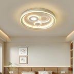 Contemporary Simplicity Iron Acrylic Geometric Round LED Flush Mount Ceiling Light For Bedroom