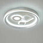 Contemporary Simplicity Iron Acrylic Geometric Round LED Flush Mount Ceiling Light For Bedroom