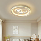 Contemporary Simplicity Iron Acrylic Geometric Round LED Flush Mount Ceiling Light For Bedroom