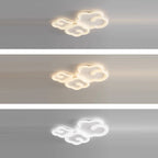 Contemporary Creative Iron PE Auspicious Cloud Shade LED Flush Mount Ceiling Light For Living Room