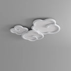 Contemporary Creative Iron PE Auspicious Cloud Shade LED Flush Mount Ceiling Light For Living Room
