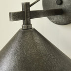 Contemporary Nordic Iron Geometric Cone 1-Light Outdoor Waterproof Wall Sconce Lamp For Garden Lumendat