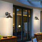 Contemporary Nordic Iron Geometric Cone 1-Light Outdoor Waterproof Wall Sconce Lamp For Garden Lumendat