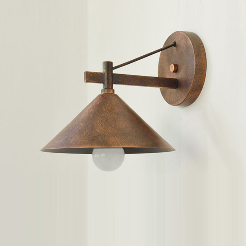 Contemporary Nordic Iron Geometric Cone 1-Light Outdoor Waterproof Wall Sconce Lamp For Garden Lumendat