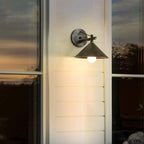 Contemporary Nordic Iron Geometric Cone 1-Light Outdoor Waterproof Wall Sconce Lamp For Garden Lumendat