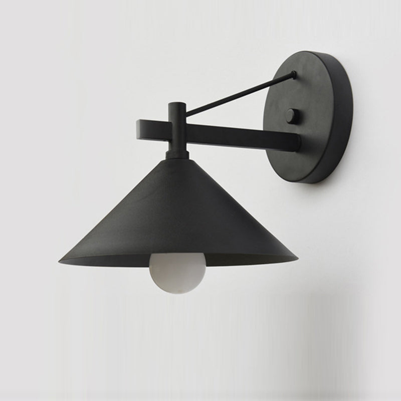 Contemporary Nordic Iron Geometric Cone 1-Light Outdoor Waterproof Wall Sconce Lamp For Garden Lumendat