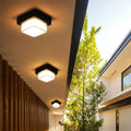 Contemporary Industrial Square Aluminum Acrylic LED Waterproof Outdoor Flush Mount Ceiling Light For Garden Lumendat
