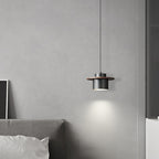 Contemporary Nordic Full Copper Cylinder Walnut Wood LED Pendant Light For Bedroom