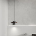 Contemporary Nordic Full Copper Cylinder Walnut Wood LED Pendant Light For Bedroom