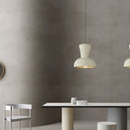Traditional Japanese Wabi Sabi Geometric Bell Shade 1-Light Pendant Light For Living Room