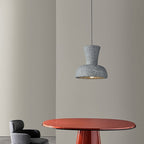 Traditional Japanese Wabi Sabi Geometric Bell Shade 1-Light Pendant Light For Living Room