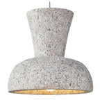 Traditional Japanese Wabi Sabi Geometric Bell Shade 1-Light Pendant Light For Living Room